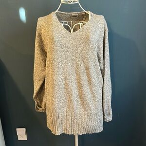 Gray V-Neck Women's Sweater